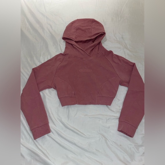 Alphalete identity pro crop hoodie in cranberry ice - Picture 3 of 16